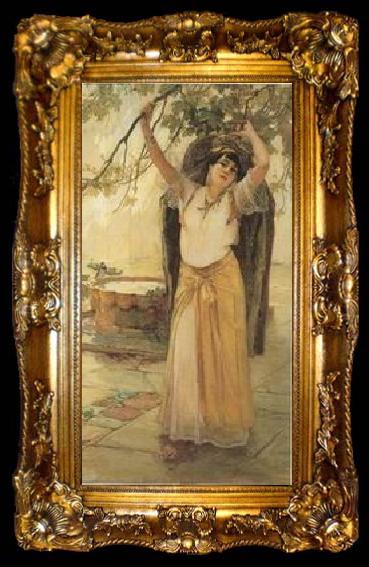framed  unknow artist Arab or Arabic people and life. Orientalism oil paintings  332, ta009-2